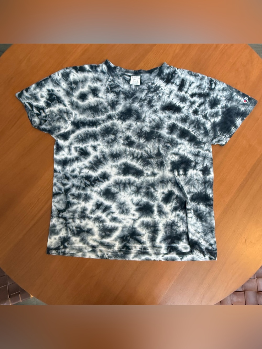 Champion Men's Black & White Tie-Dye Crew Tee